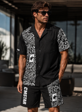 將圖片載入圖庫檢視器 CYMSTAR Paisley Swim Trunks (B&W)