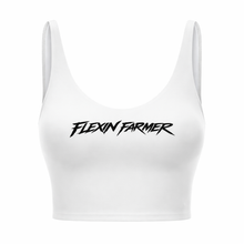 將圖片載入圖庫檢視器 Flexin Farmer Sports Bra Athletic Crop Top (White)