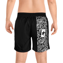 Cargar imagen en el visor de la galería, CYMSTAR Paisley Swim Trunks (B&amp;W)
