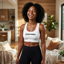 將圖片載入圖庫檢視器 Flexin Farmer Sports Bra  Athletic Crop Top (White)
