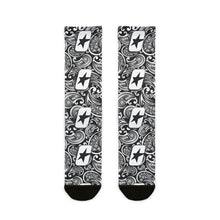 Lade das Bild in den Galerie-Viewer, CYMSTAR Paisley Crew Socks (B&amp;W)
