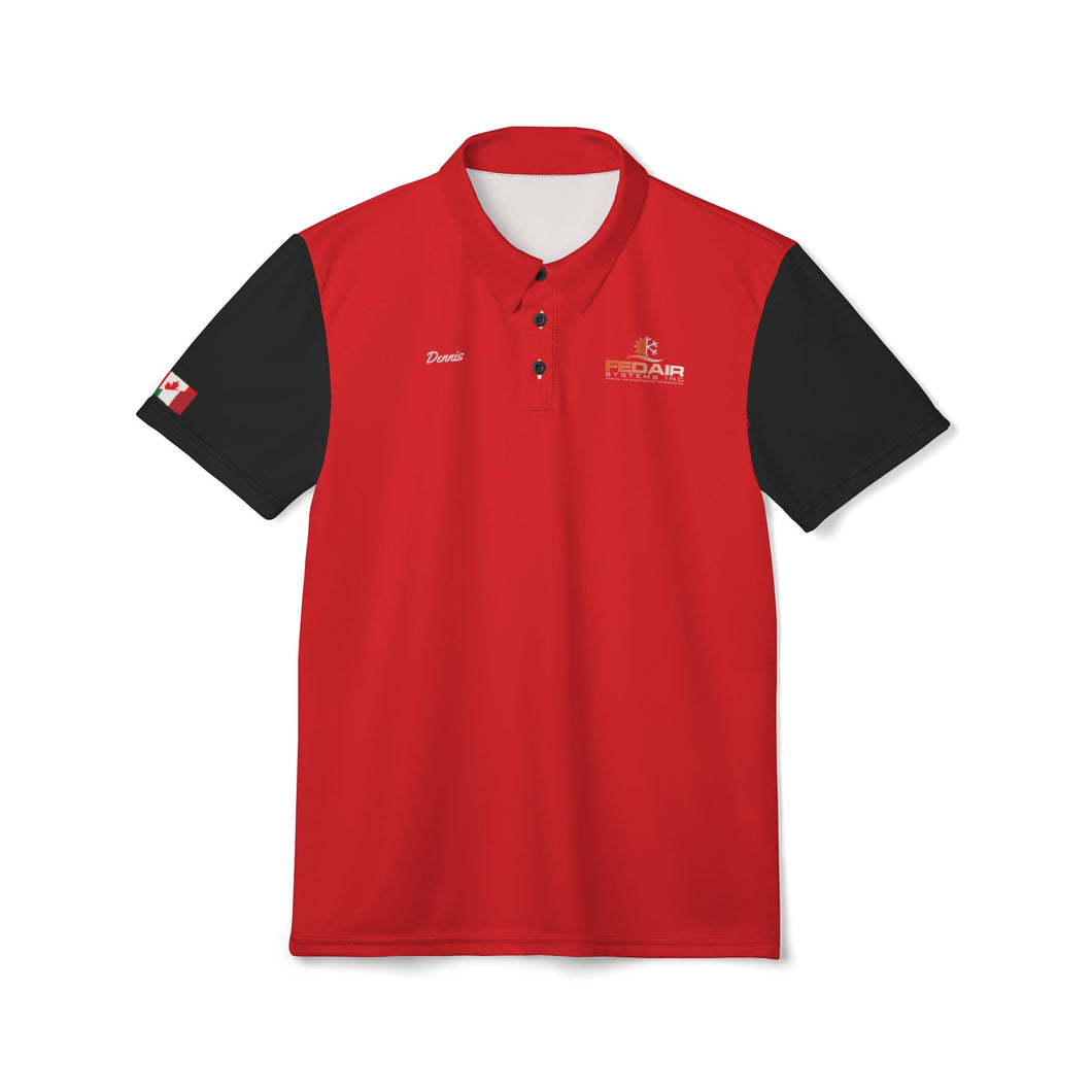 FEDAIR Stylish Unisex Polo Shirt (Red 2 Tone)