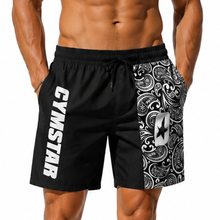 Cargar imagen en el visor de la galería, CYMSTAR Paisley Swim Trunks (B&amp;W)
