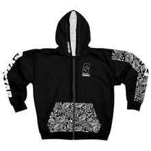 Carica l'immagine nel visualizzatore di Gallery, CYMSTAR Paisley Black Zip Hoodie (B&amp;W)
